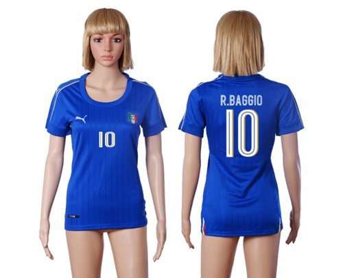 Women's Italy #10 R.Baggio Home Soccer Country Jersey